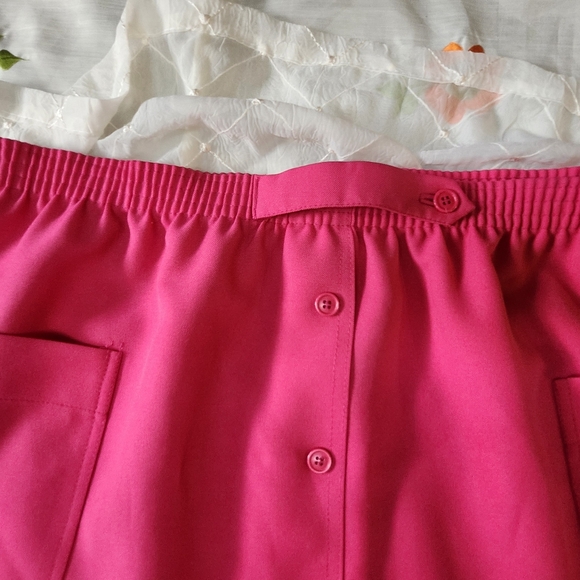 Vintage Fucshia Midi Skirt - Picture 2 of 3